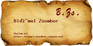 Blümel Zsombor névjegykártya
