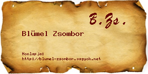Blümel Zsombor névjegykártya